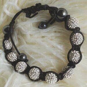 Clear Crystal Ball Twisted Rope Bracelet.🌴